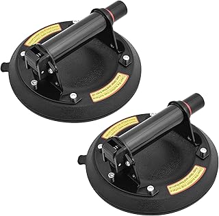 2Pack Vacuum Suction Cups with Metal Handle - Heavy Duty Hand-held Glass Lifter Powerful Industrial Glass Sucker for Window Tile Carry Replacement 550LBS Load Capacity