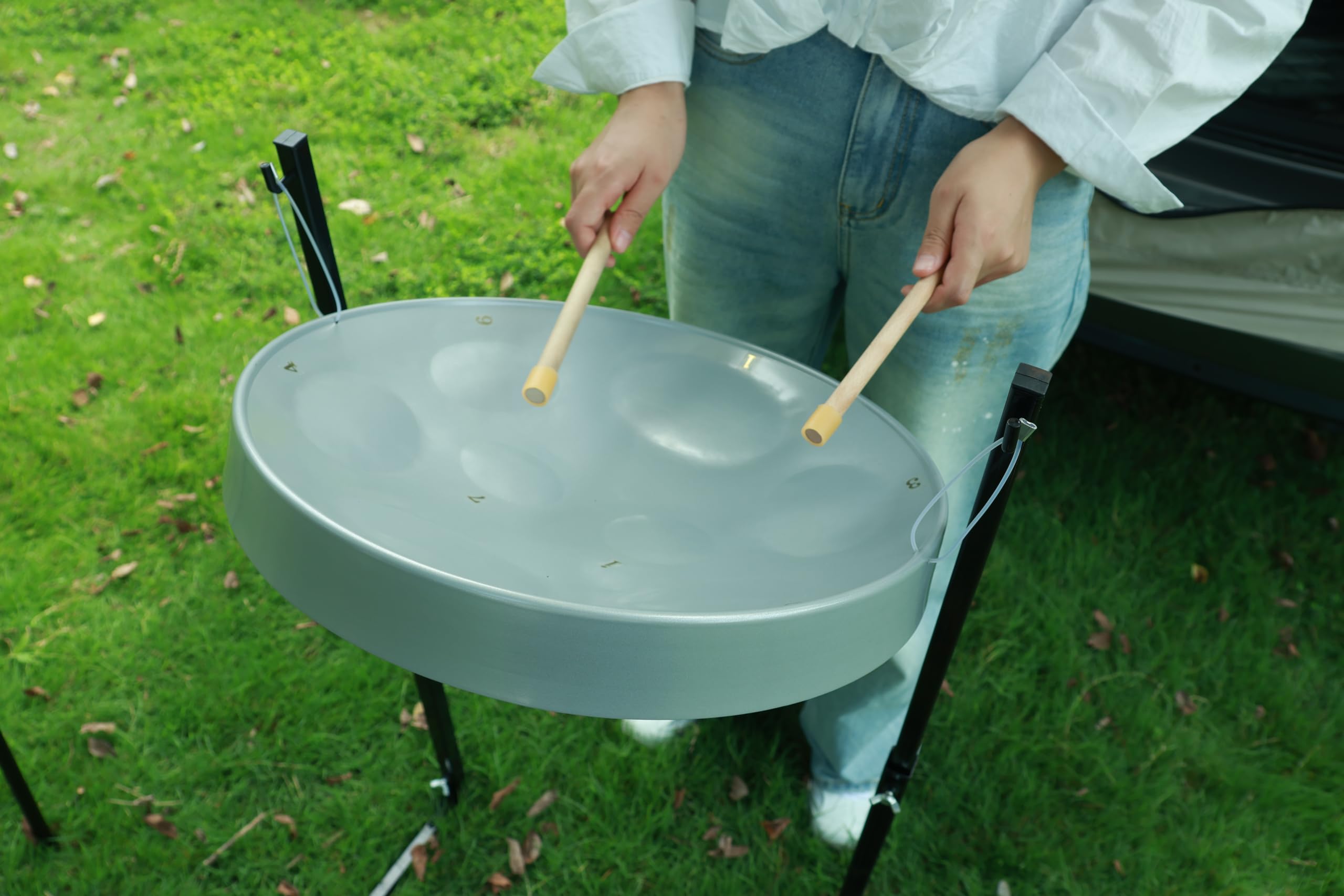 Grand handpan - Pour la méditation, la guérison par le son et la relaxation - Instrument de percussion professionnel en acier pour adultes débutants