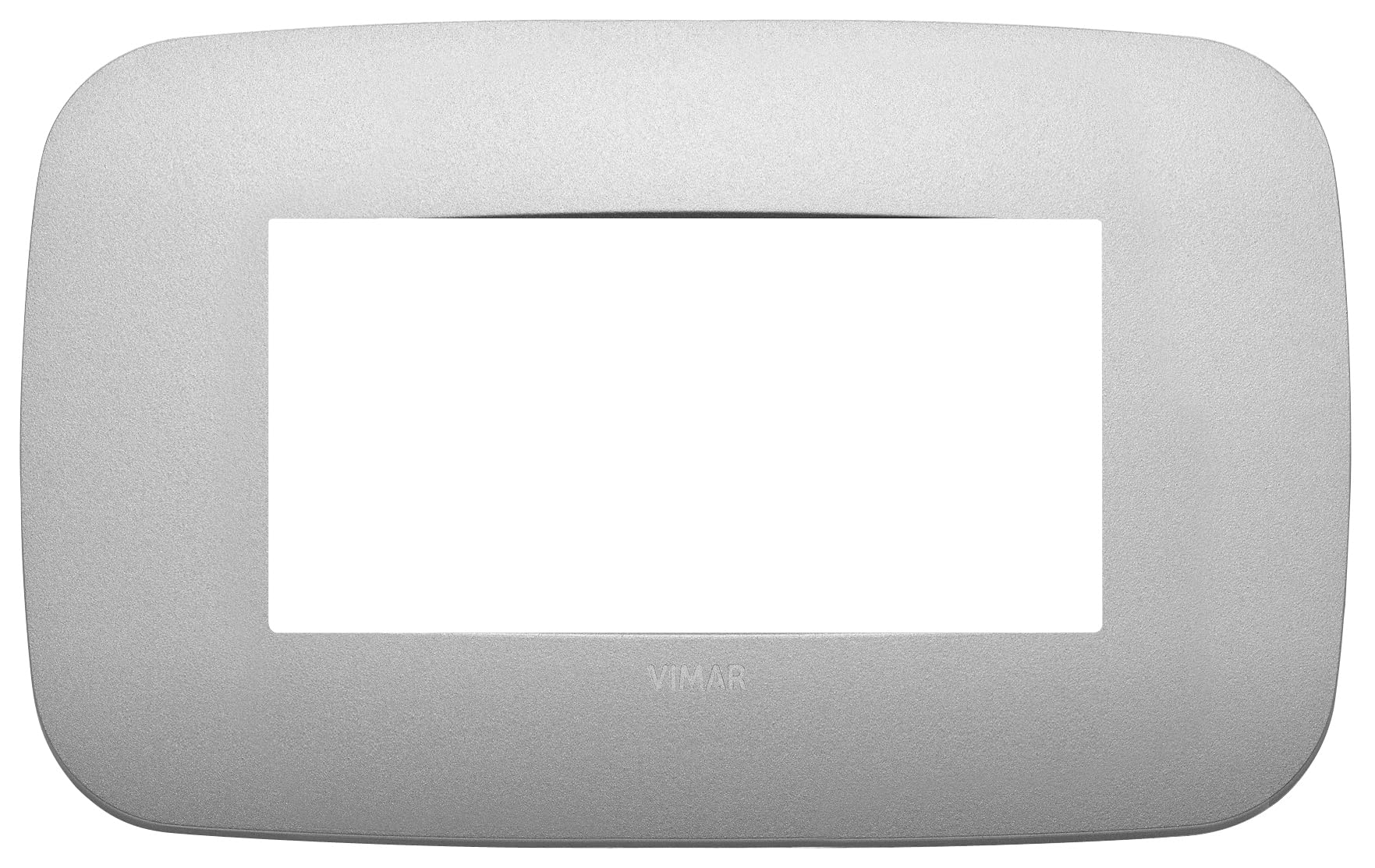 Cadre Round 4 modules VIMAR Arke en argent mat pour votre salon moderne