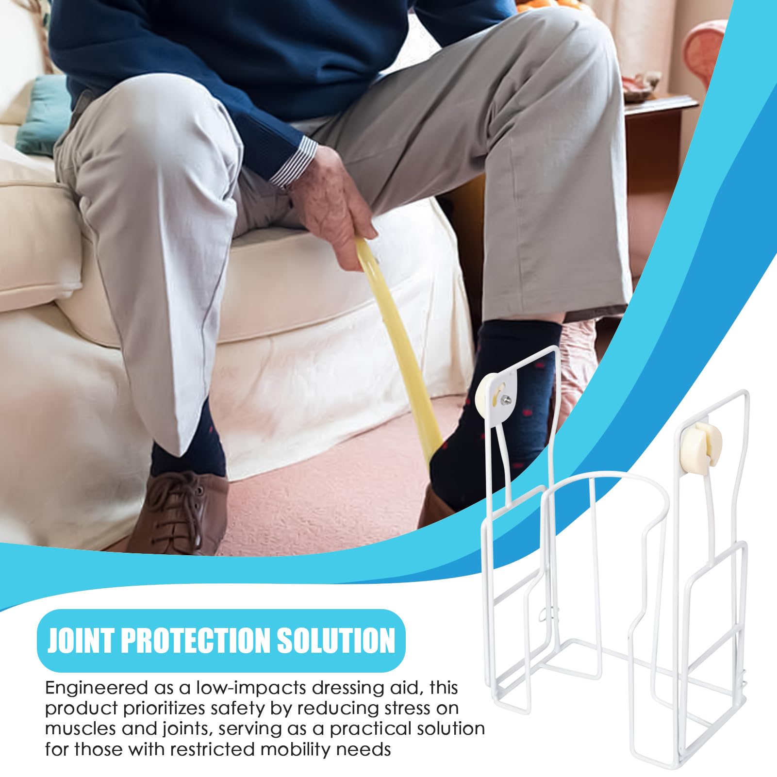 Ayudante De Calcetines De Compresión: Herramienta Para Aplicar Medias, Ayuda Para Vestirse Las Piernas | Diseño Ergonómico, Manijas De Agarre Fuerte, Perfectas Para La Recuperación De Personas