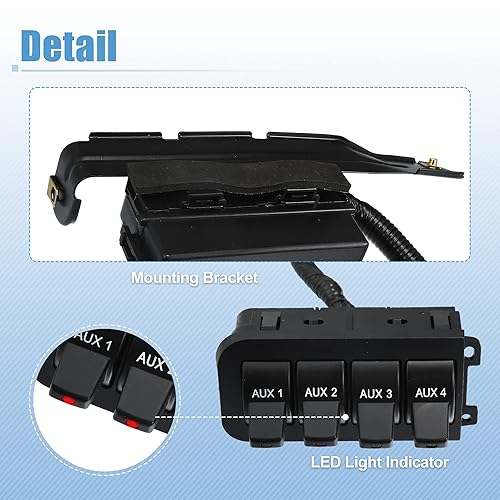 Miniatura 5 de X AUTOHAUX in-Dash Kit de panel de interruptor auxiliar para Ford F250 F350 F450 F550 Super Duty 2005 2006 2007 5C3Z-14A303-AA 5C3T-14A303-AJ Kit de