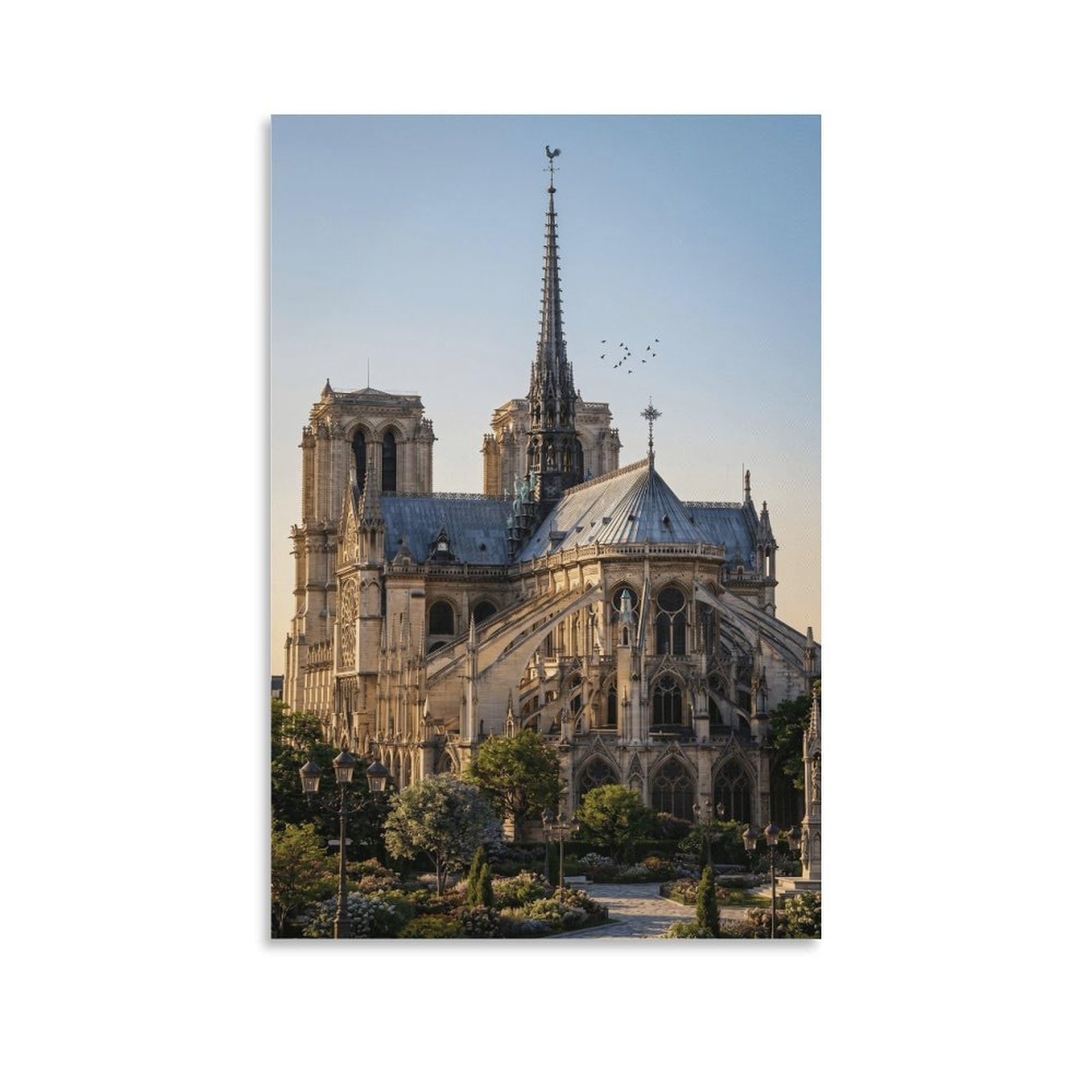 XPASHIQWC Notre-Dame De Paris Wall Decor Poster Canvas Prints Picture Modern Canvas Wall Art Picture Wall Hanging for Office Gym Living Room Decor 20x30inch(50x75cm)