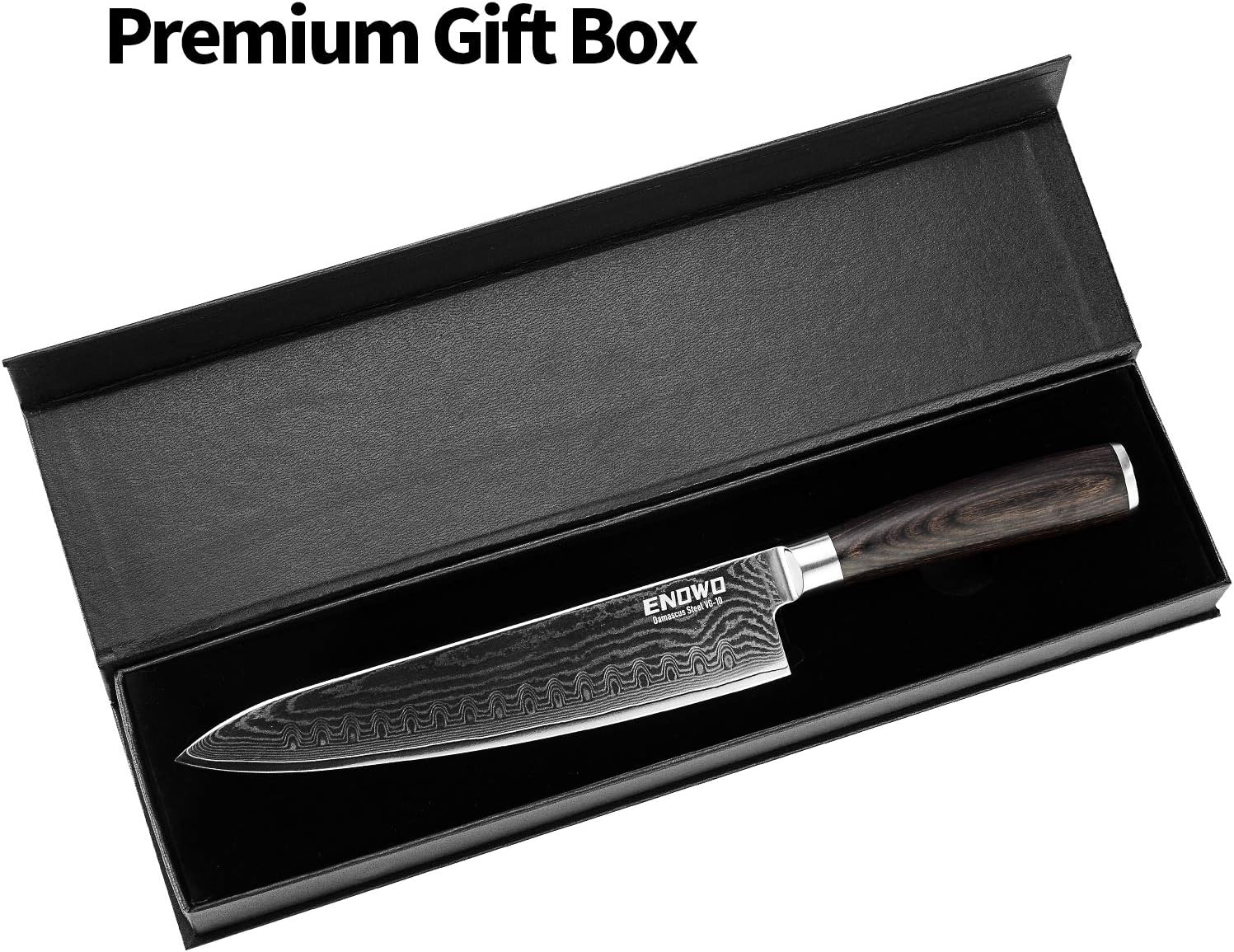 Tech Deals 🔥 enowo Damascus Chef Knife 8 Inch with Clad Dimple,Razor Sharp Kitchen Carving Sushi Knife Made of Japanese VG-10 Stainless Steel,Gift Box,Ergonomic, Superb Edge Retention, Stain & Corrosion Resistant Flash Deals - 50% OFF enowo Damascus Chef Knife 8 Inch with Clad Dimple,Razor Sharp Kitchen Carving Sushi Knife Made of Japanese VG-10 Stainless Steel,Gift Box,Ergonomic, Superb Edge Retention, Stain & Corrosion Resistant