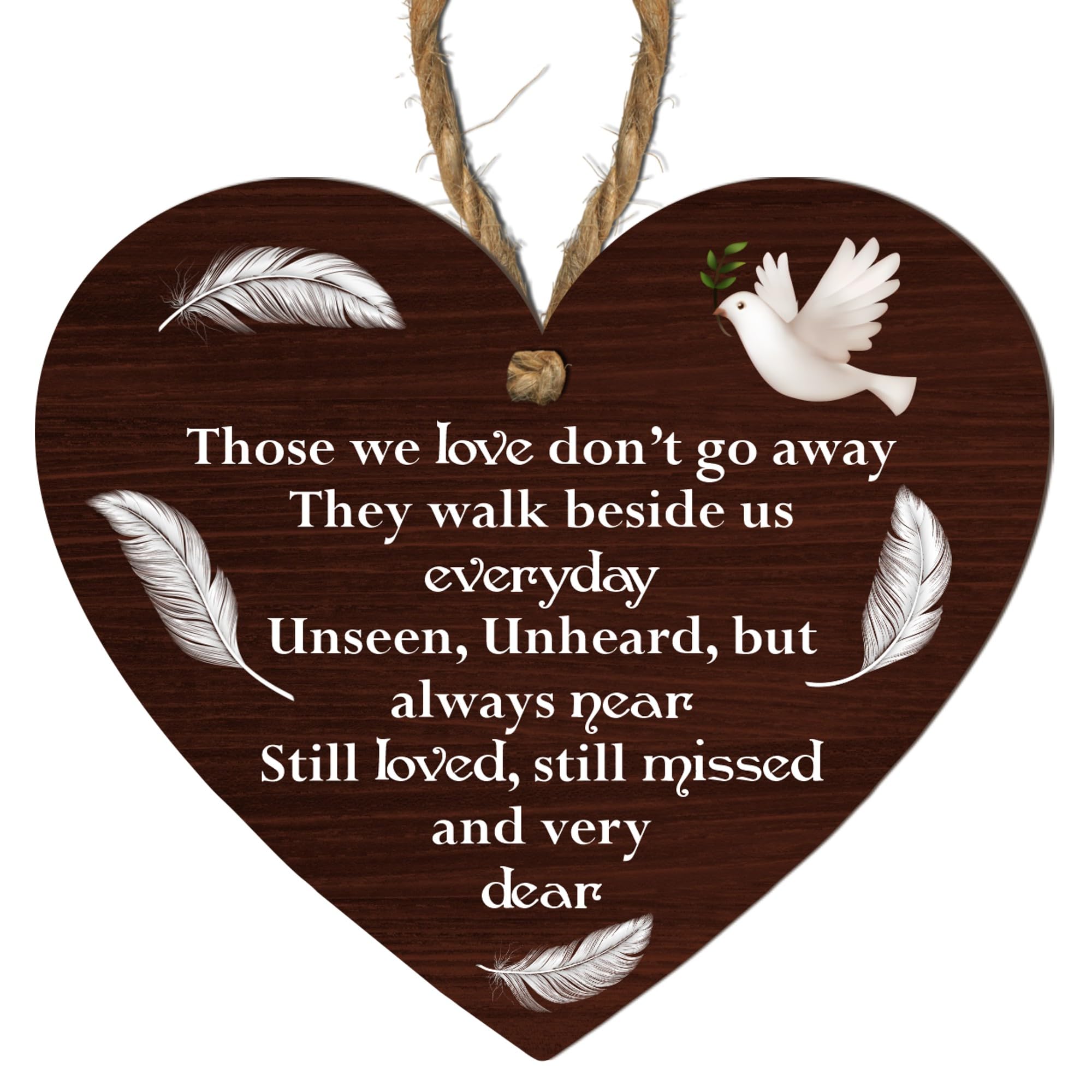 Targa Commemorativa A Forma Di Cuore 'Lest We Forget' | Legno MDF Fatto A Mano | Con Spago | Decorazione Per Il Giorno Della Memoria - 3