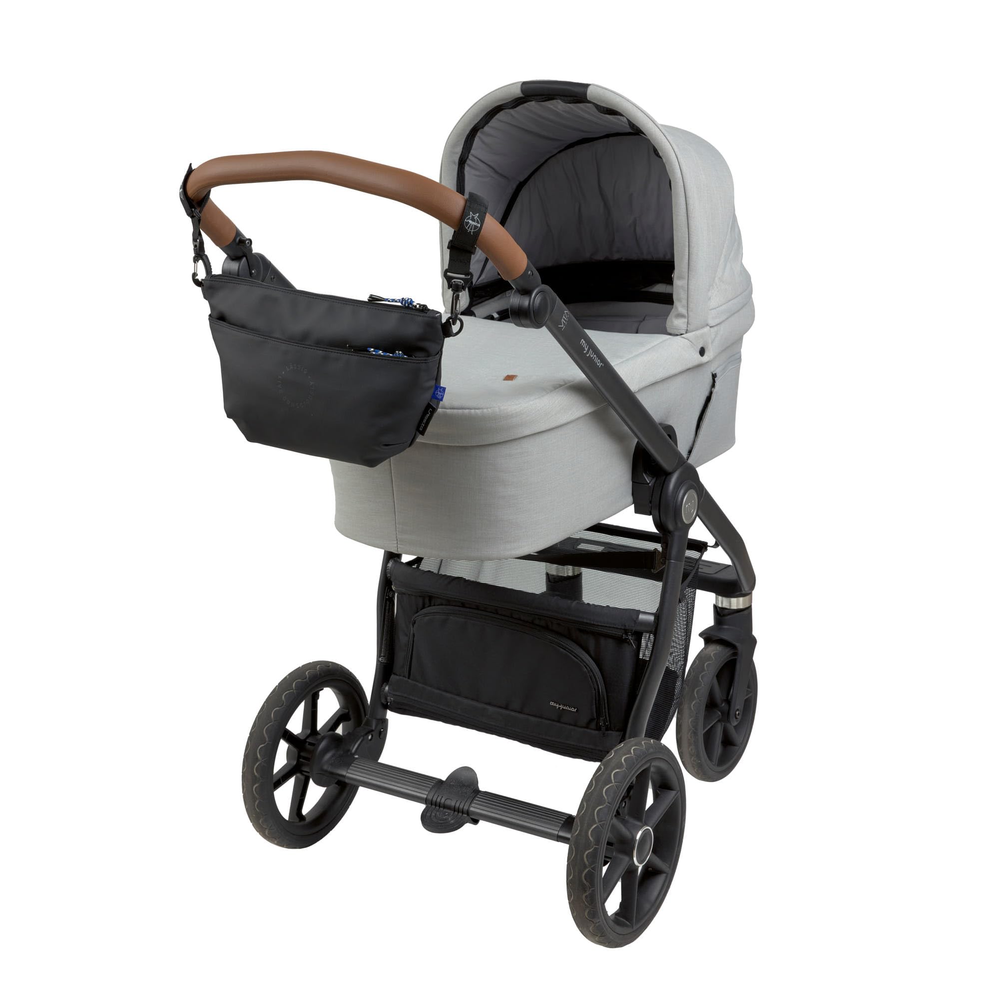 LÄSSIG Organizzatore per carrozzina da bambino borsa a tracolla borsa per carrozzina con attacco per carrozzina/Buggy Bum Bag black