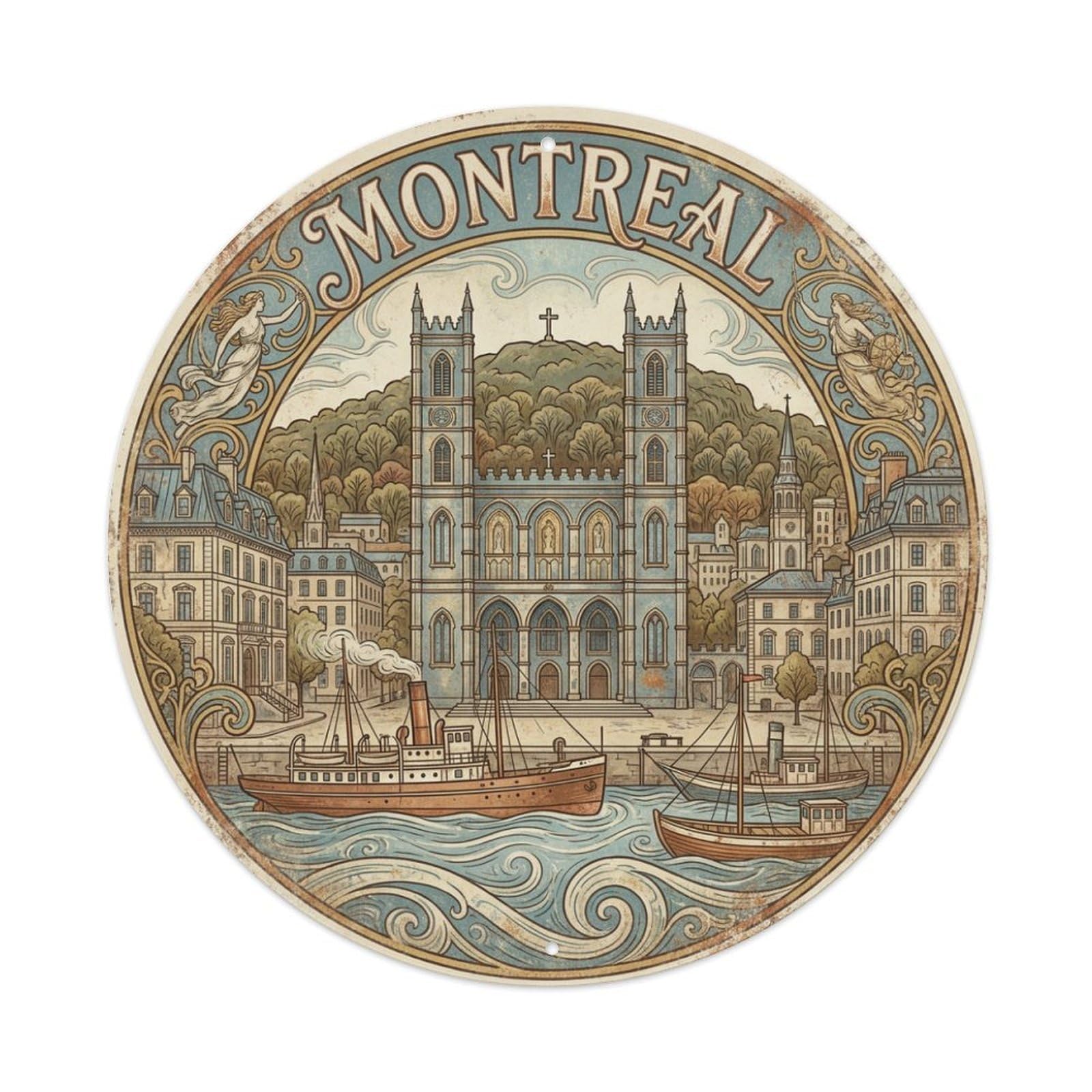 Canada Vintage Travel Montreal Metal Tin Sign