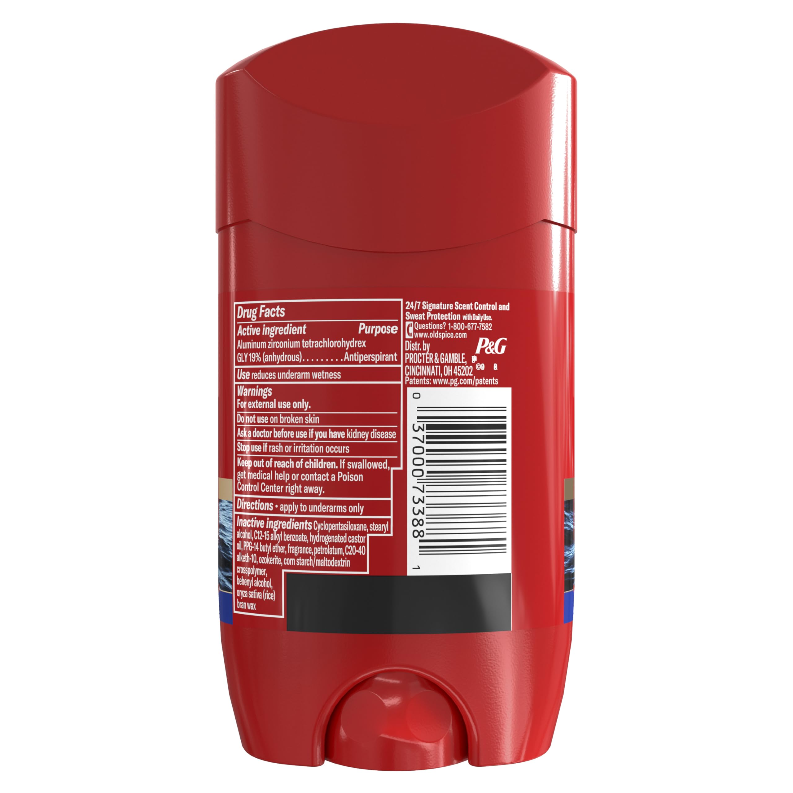 Old Spice - Desodorante antitranspirante para hombre, capitán, 48 horas, protección contra olores, 2,6 oz (juego de 6)