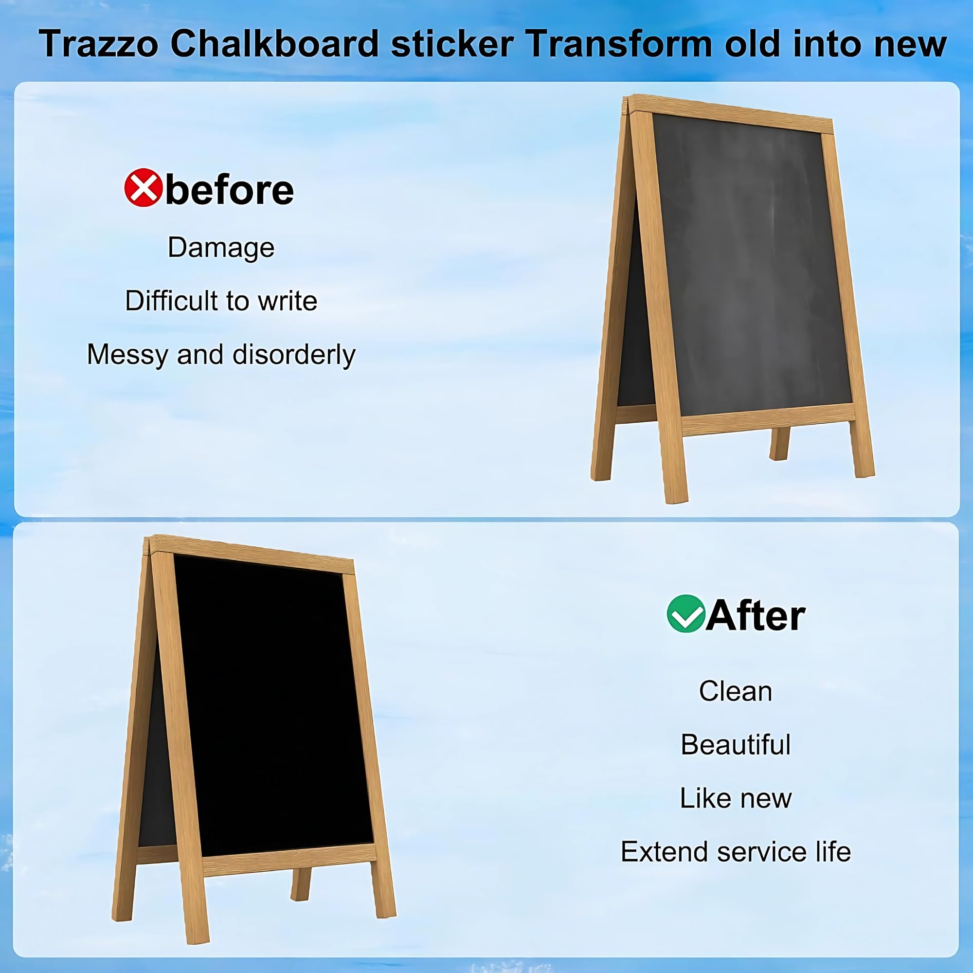 Crackles 45x200 CM Re Usable Blackboard Sticker for Kids | Self Adhesive Blackboard for Home, School, Office | Includes 5 Colorful Chalks | Easy Install, Perfect for Creative Learning -Pack of 1 4