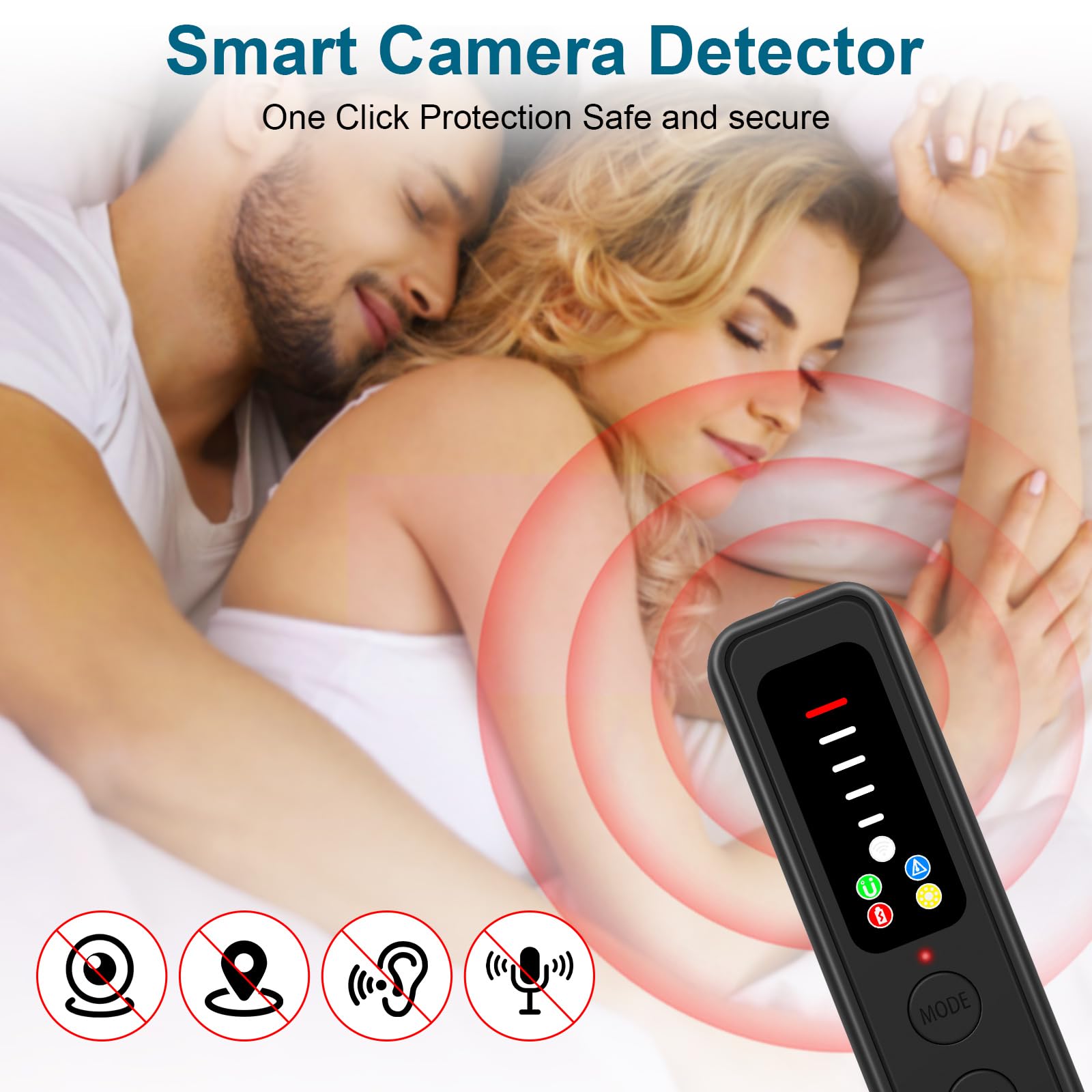 Verdeckter Kamera-Detektor, Spionagekamera-Finder, Insekten-Scanner & Kamera-Detektor, GPS-Tracker & Abhörgerät-Detektor, ideal für Hotels, Badezimmer, Häuser, Büros, Fahrzeuge und Reiseeinstellungen