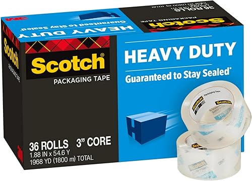 Cinta para embalaje pesado Scotch 1.88 pulg x 54.6 yards, Transparente