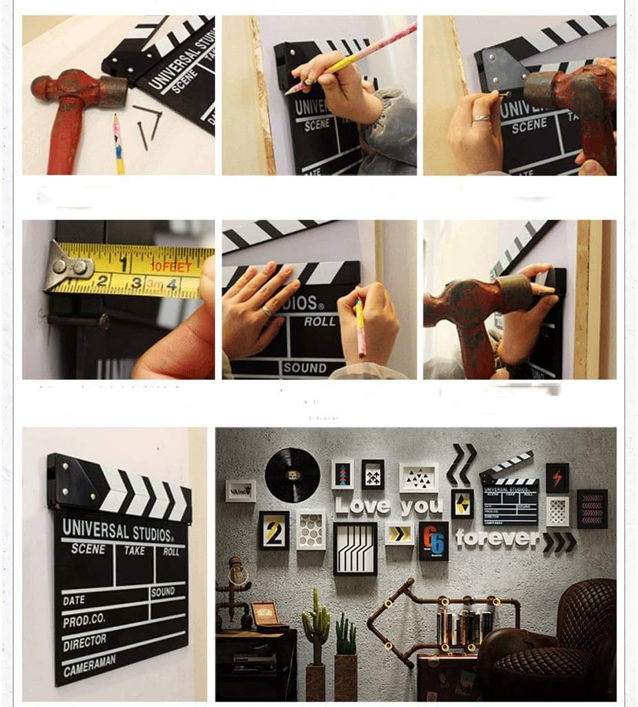WEHISFD Photo Wall Solid Wood Frame Combination Bar Sofa Background Decorative Stair
