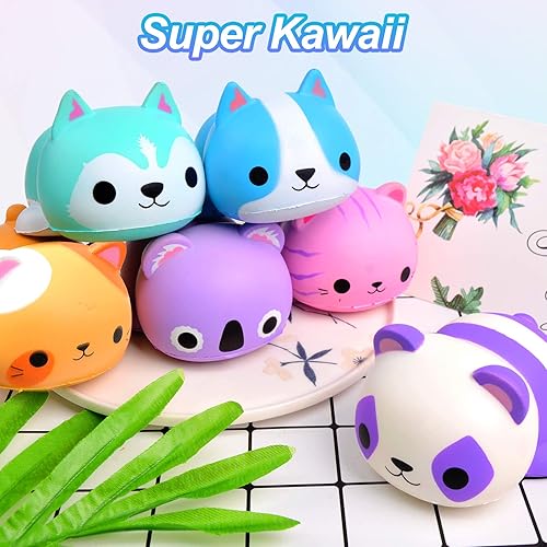 Miniatura 6 de 6 juguetes esponjosos de gato para niños, juguetes esponjosos de animales gigantes, para aliviar el estrés, juguetes para adultos y niños, caja de