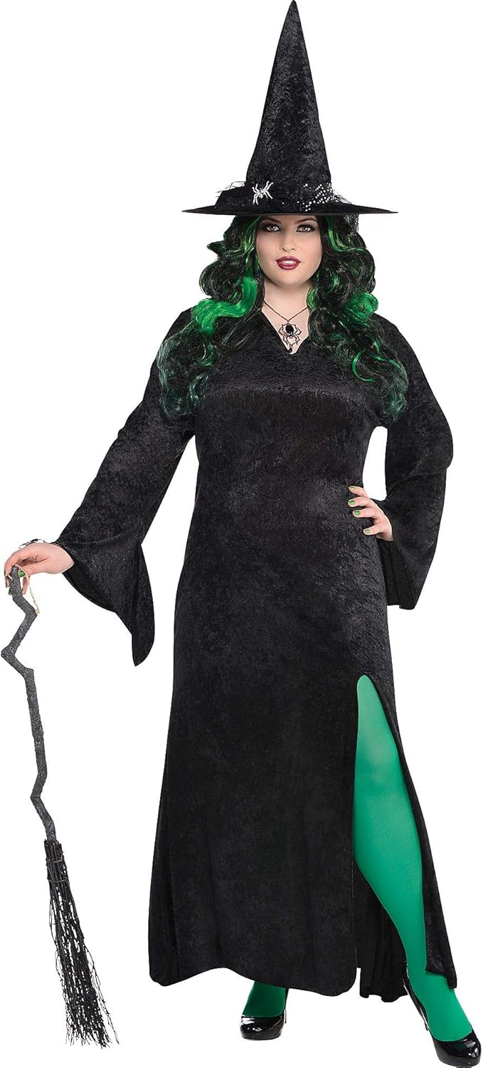 Amscan 848799 Adult Black Basic Witch Dress, Plus Size : Clothing, Shoes & Jewelry