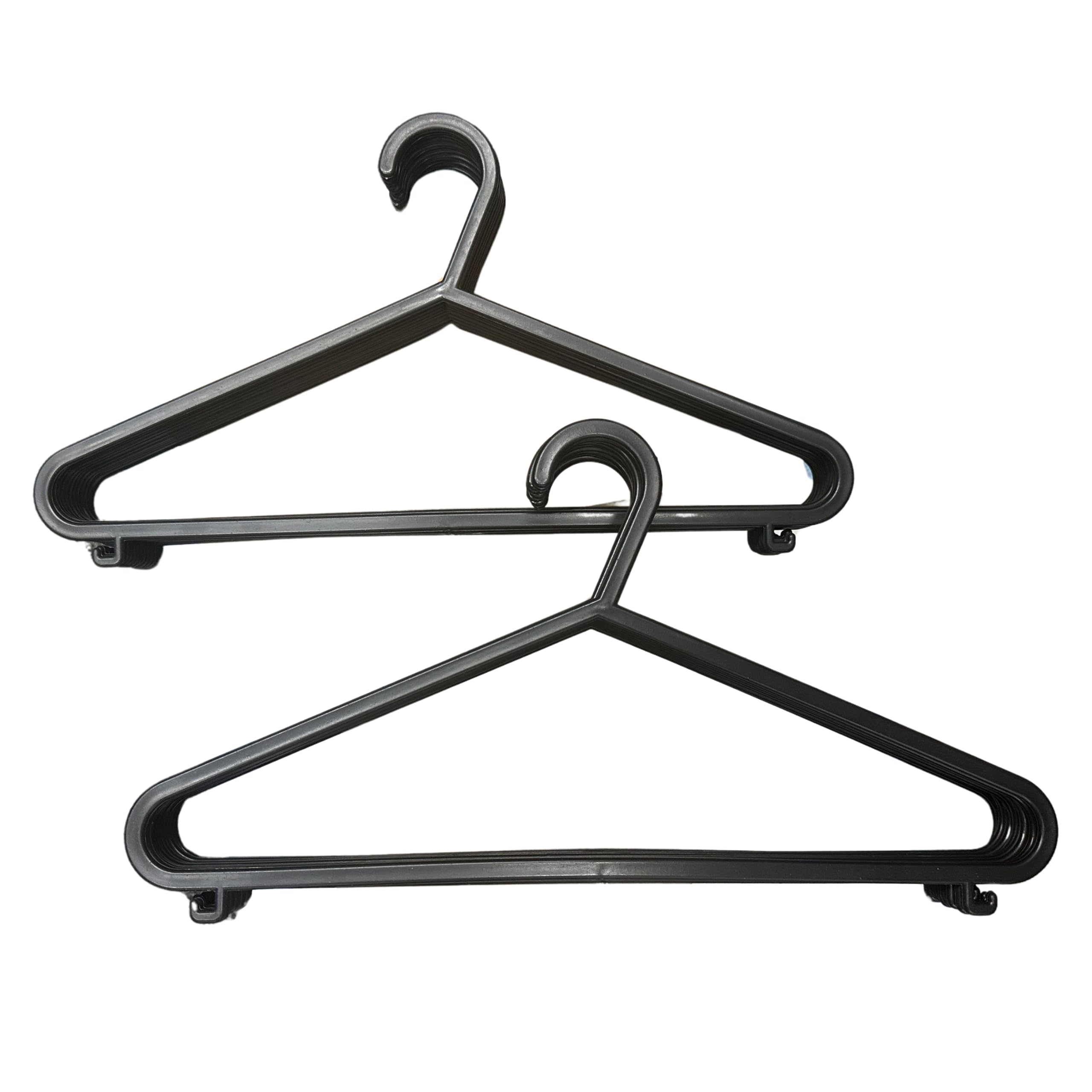 SAVEXCoat Hangers, Black Plastic Hanger with Non-Slip Surface, Space-Saving Clothes Hangers with Hooks for Clothes Rail, Closet, Trousers, Ideal for Adult Wardrobe (25 Pack)