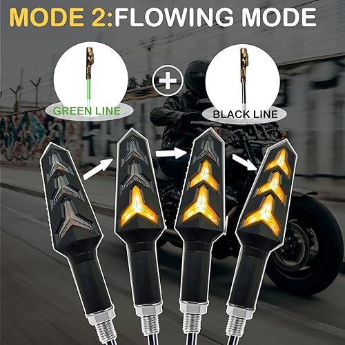 Miniatura 3 de 4 luces intermitentes universales para motocicleta, LED, 12 V, 3 cables, 14 bombillas compatibles con motocicleta, scooter, quad, crucero, Yamaha,