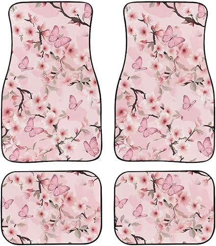 Miniatura 13 de Coloranimal Alfombrillas abstractas hippie para automóvil, 4 piezas, retro, años 60, 70, Groovy Daisy Hippy, alfombrillas universales para la Patrón