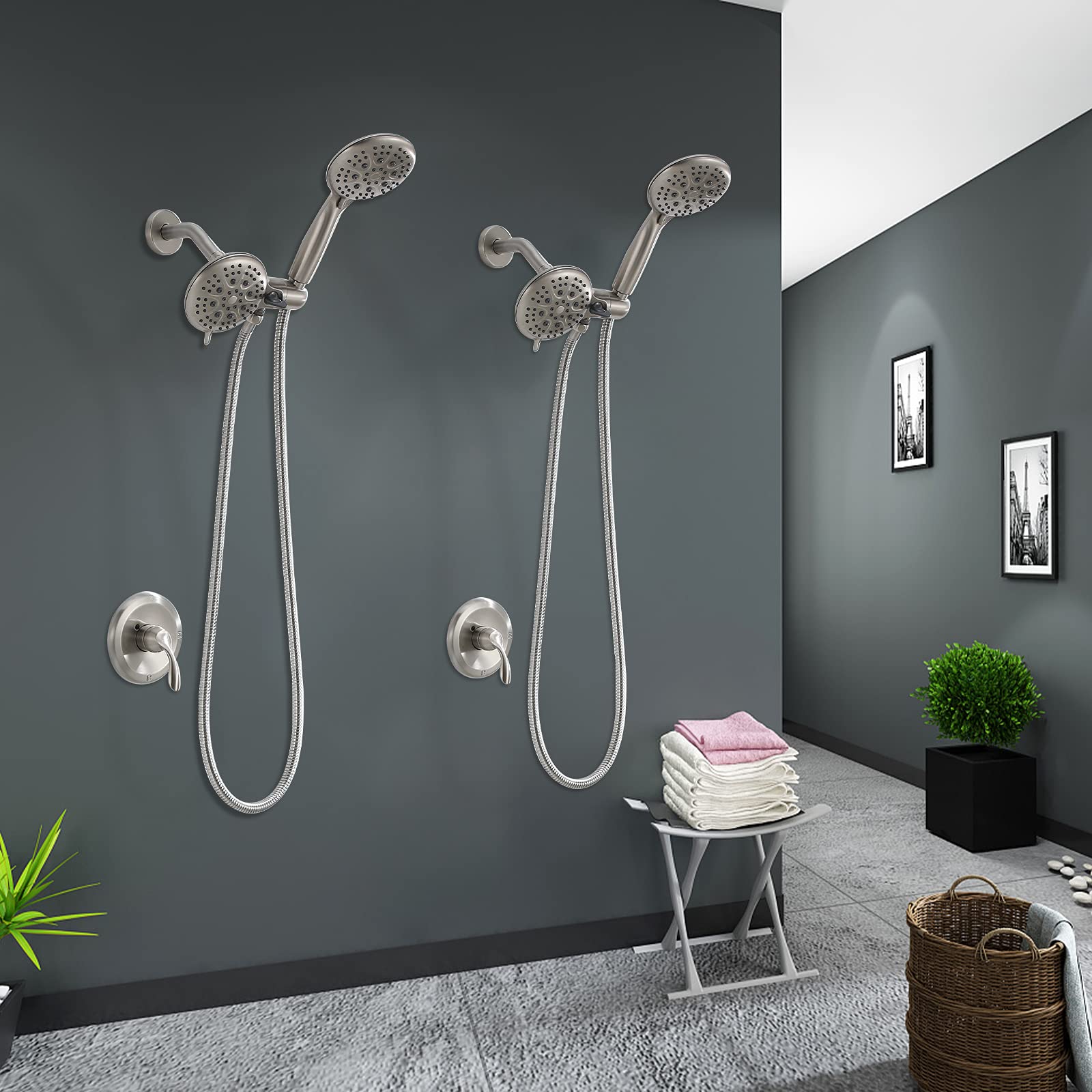 Shower Combo Set, HOMELODY Shower Head System with Valve High Pressure