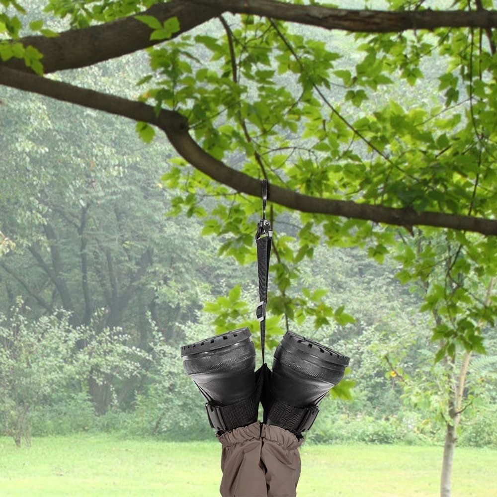 DONGKER Lot de 2 cintres pour bottes de pêche, cuissardes réglables avec crochet pivotant 360°