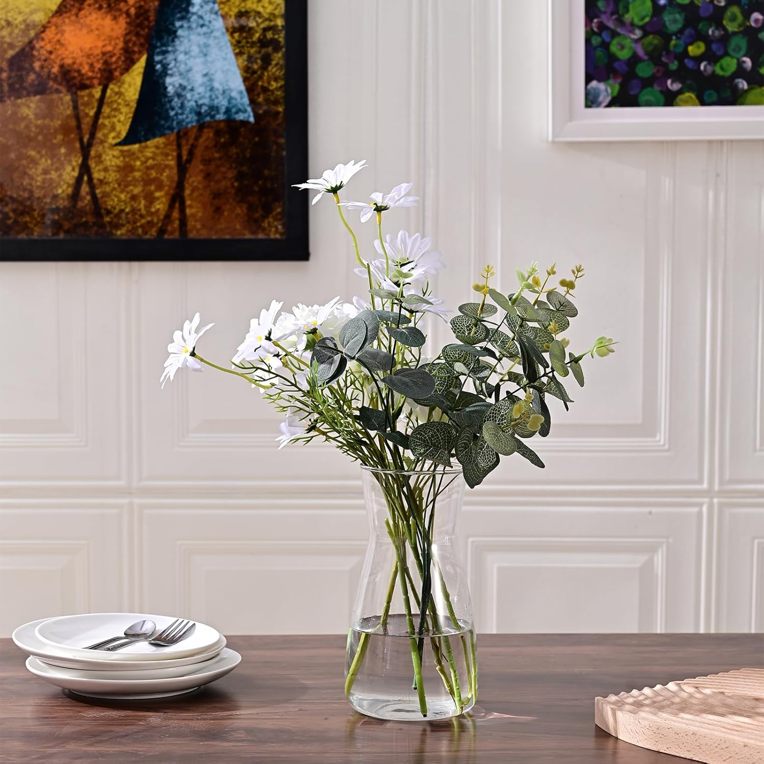 8Inch Chic 8-Inch Clear Glass Vase for Elegant Home and Event Decor Chic 8-Inch Clear Glass Vase for Elegant Home and Event Decor