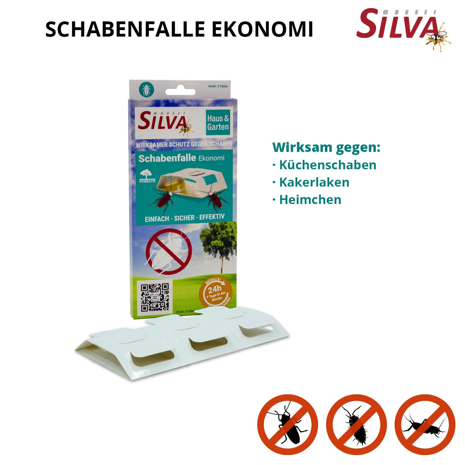 Silva Monitoring Schabenfalle Ekonomi - 300er Super Sparpaket - sichere & effektive Klebefalle