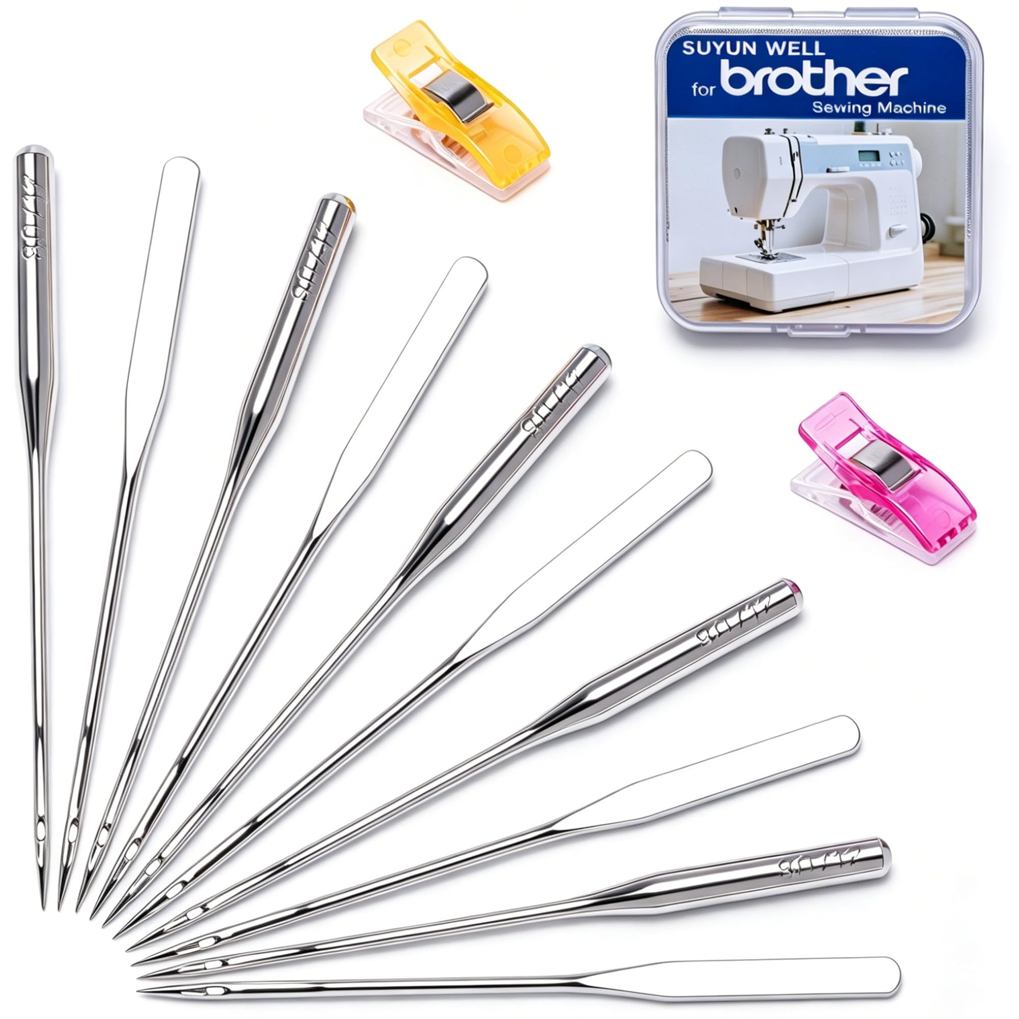 SUYUN WELL 50PCS Universal Sewing Machine Needles Heavy Duty HAX1 80/12 Compatible with Brother Singer Janome for Embroidery Quilting(HAX1 80/12 50pcs)