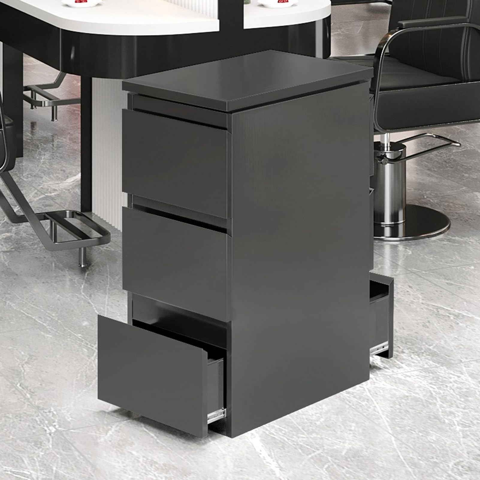 Armadietto portaoggetti in acciaio inox con 3 cassetti, organizer professionale per parrucchieri, beauty spa e strumenti per tatuaggi, design durevole ed elegante