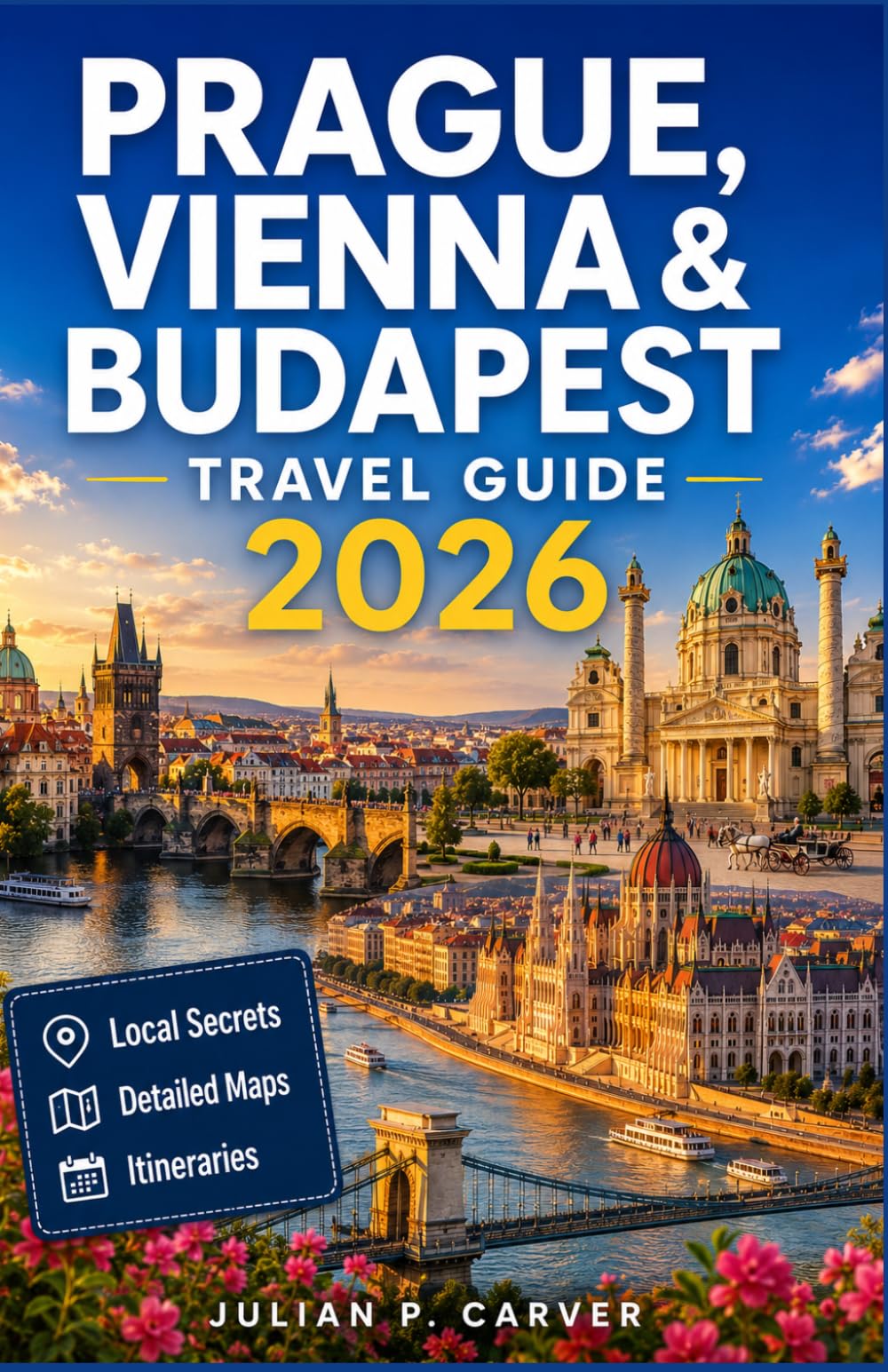 Prague, Vienna & Budapest Travel Guide 2026: Your Pocket Companion to Three of Europe's Most Historic Cities. Top Attractions · Local Tips · Cultural ... Maps · Unforgettable Day Trip Itineraries