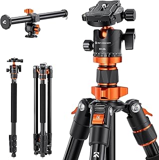Camera Tripod 78"/200cm, K&F Concept DSLR Tripods Overhead Aluminum Lightweight Tripod Monopod with Extension Arm Ball Head, Loading Up to 22lbs/10kg
