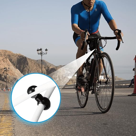 VANSIHO 20pcs Bike Brake Derailleur shift cables S Style Clip Roating S-Hook for MTB Bikes Road Bicycle Brake Line Guide Cross Line Clip-Set of Precision Clamps Black