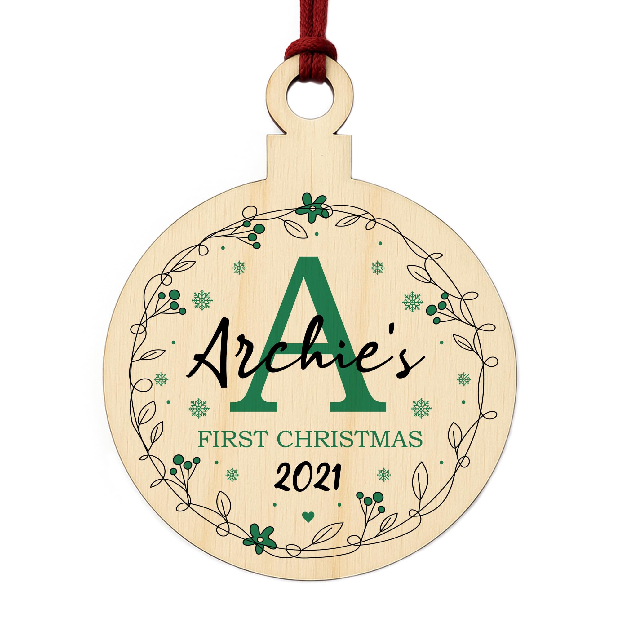 Baby 1st First Christmas Bauble Personalised Hanging Tree Decoration Baby Boy Gift