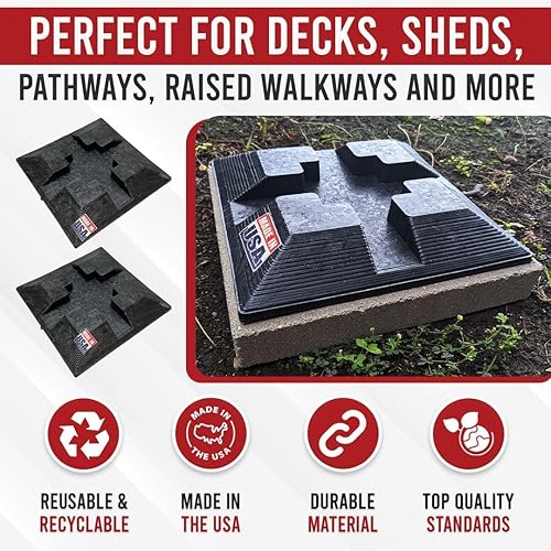 Miniatura 10 de Bloque de base  Soporte de cubierta  Bloque Handi  Base de cobertizo de muelle soporte de poste de pie más fuerte y duradero (fabricado en Estados