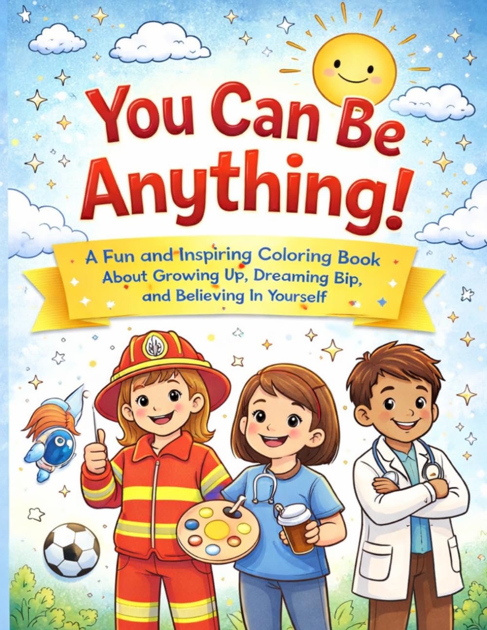 You Can Be Anything!: A Fun and Inspiring Coloring Book About Growing Up, Dreaming Big, and Believing in Yourself