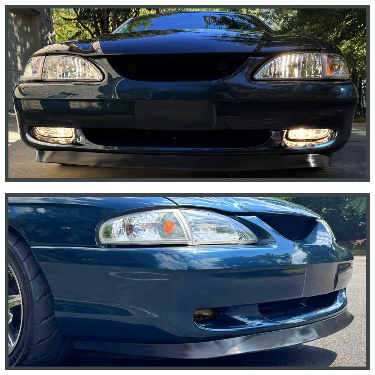 SPEC-D TUNING Smoke Bumper Driving Fog Lights + Bulbs + Switch Compatible with 1994-1998 Ford Mustang L+R Pair Assembly