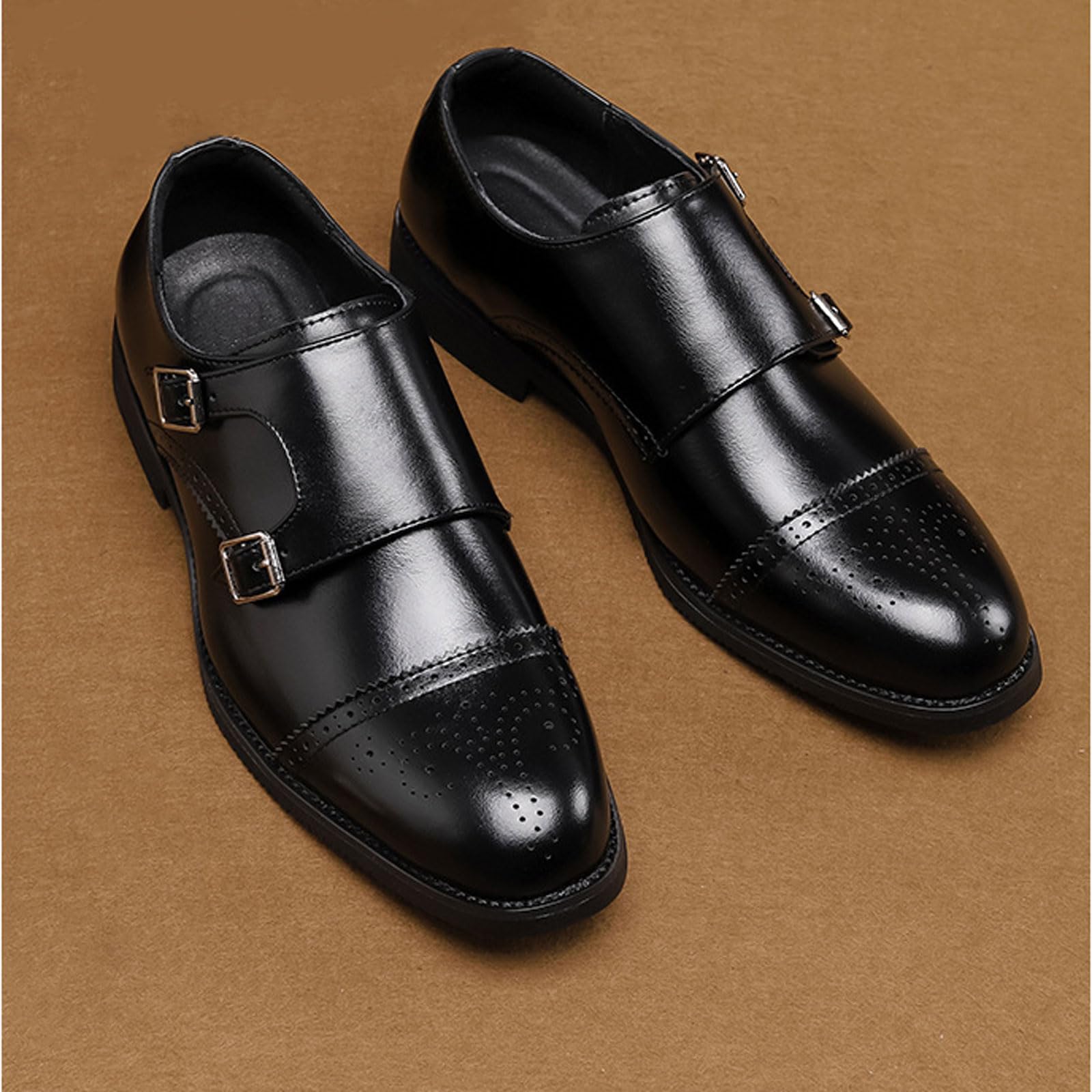 Chaussures Homme À Double Monk Strap Élégantes pour Tenue Business Décontractée, Bureau & Événements Formels