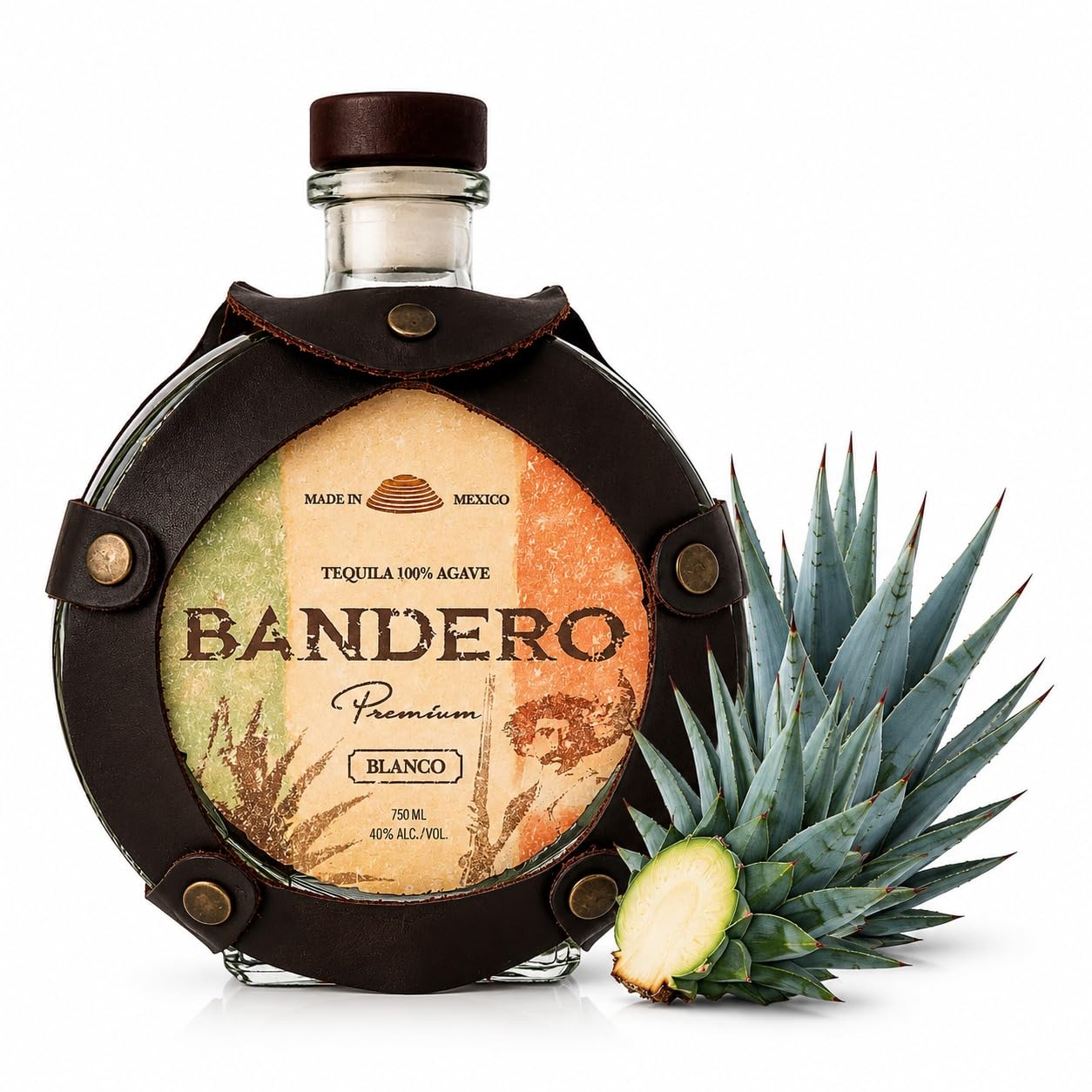 Bandero Premium Blanco Tequila, 75cl, 40% vol, 100% Blue Weber Agave, Gift