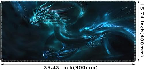 Miniatura 5 de Meffort Inc Alfombrilla de escritorio extendida extra grande para juegos almohadillas de goma antideslizantes bordes cosidos XXL 354 x 157 pulgadas