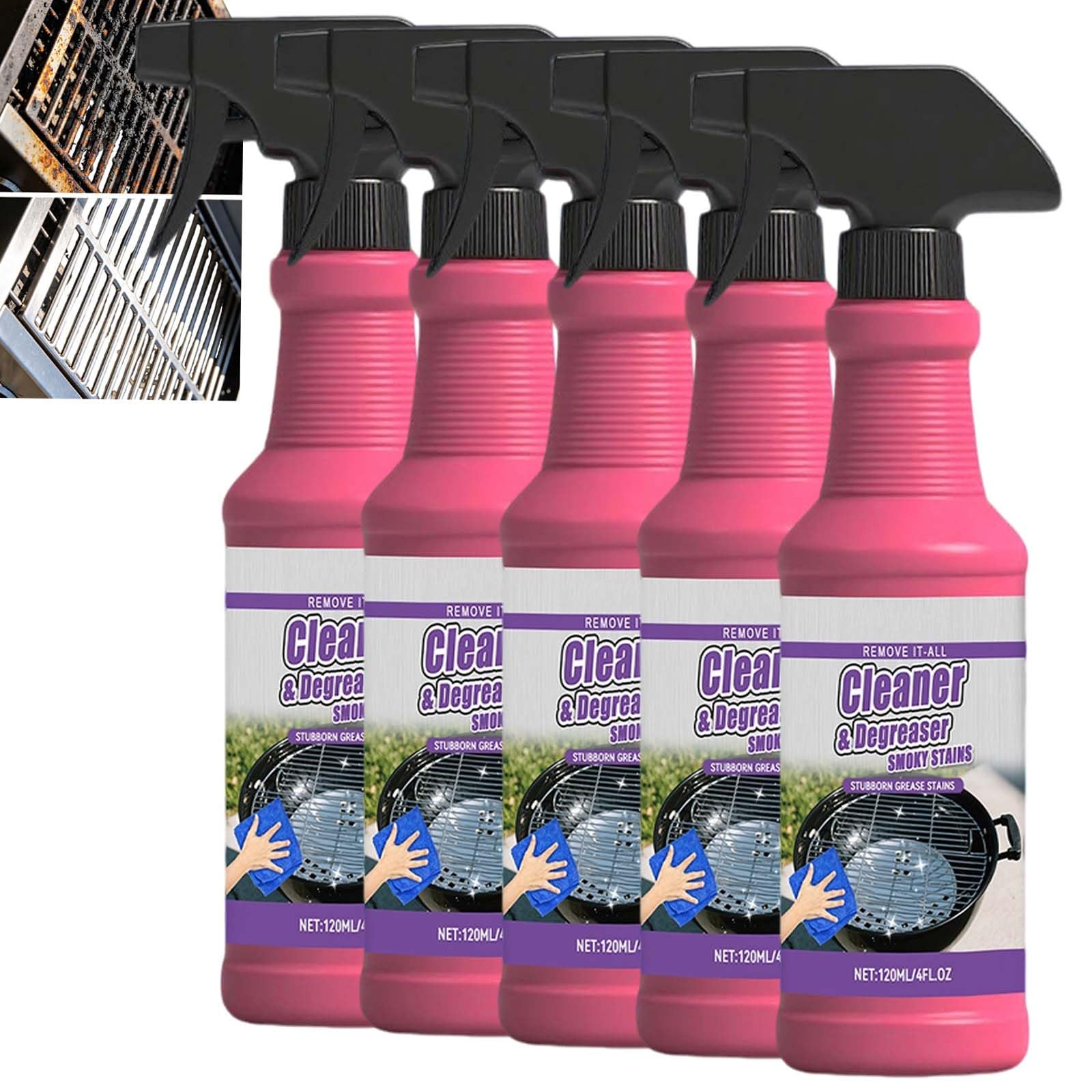Limpiador de hornos resistente, spray de limpieza de grasa para barbacoa, de acción rápida, spray de degradador de parrilla resistente, limpiador profesional de grasas multiusos, limpiador de horno