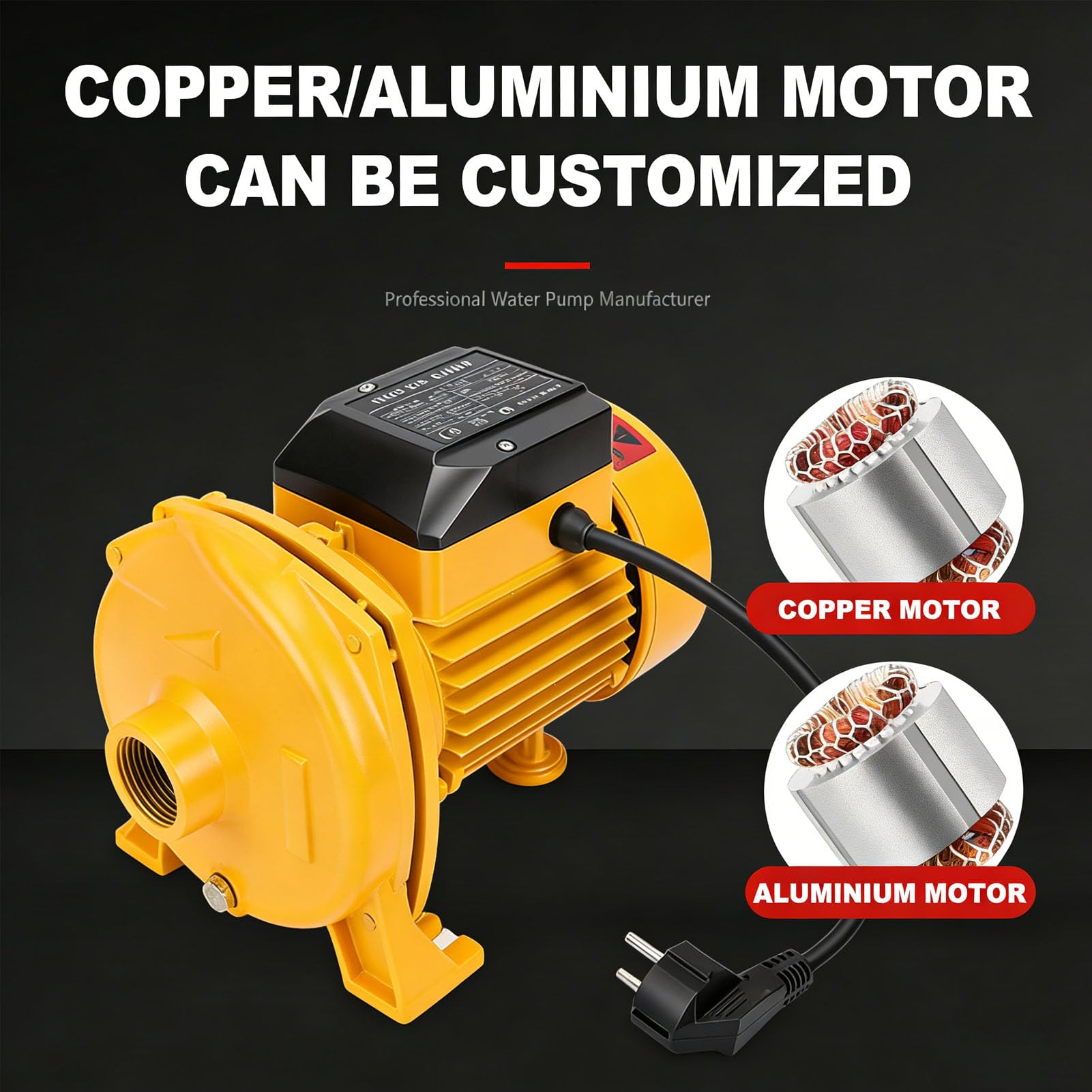 Pompa Centrifuga, Pompa Acqua Autoadescante da 750 W con Uscita da 1 Pollice e Design con Doppio Cuscinetto a Sfera, Pompe Booster Silenziose per Irrigazione del Prato (Spina europea 220 V)