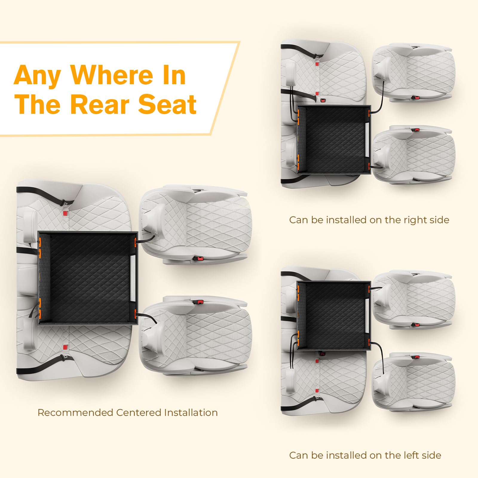 pecute Hunde Autositz mit wasserdichtem Sofa-Leder, verstärkter Hundesitz für Rückbank (70x61 cm), Kratzfeste & rutschfeste Autositz für mittlere & große Hunde, Dog Seat Cover nur 1 Sitzplatz