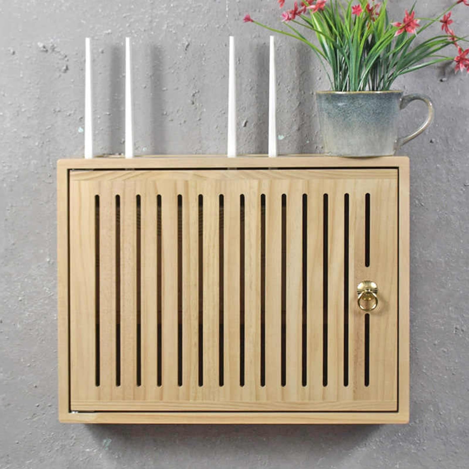 Routeur WiFi mural caché armoire de rangement cachée, boîte de rangement WiFi Hider étagères pour mur, pour bureau et maison