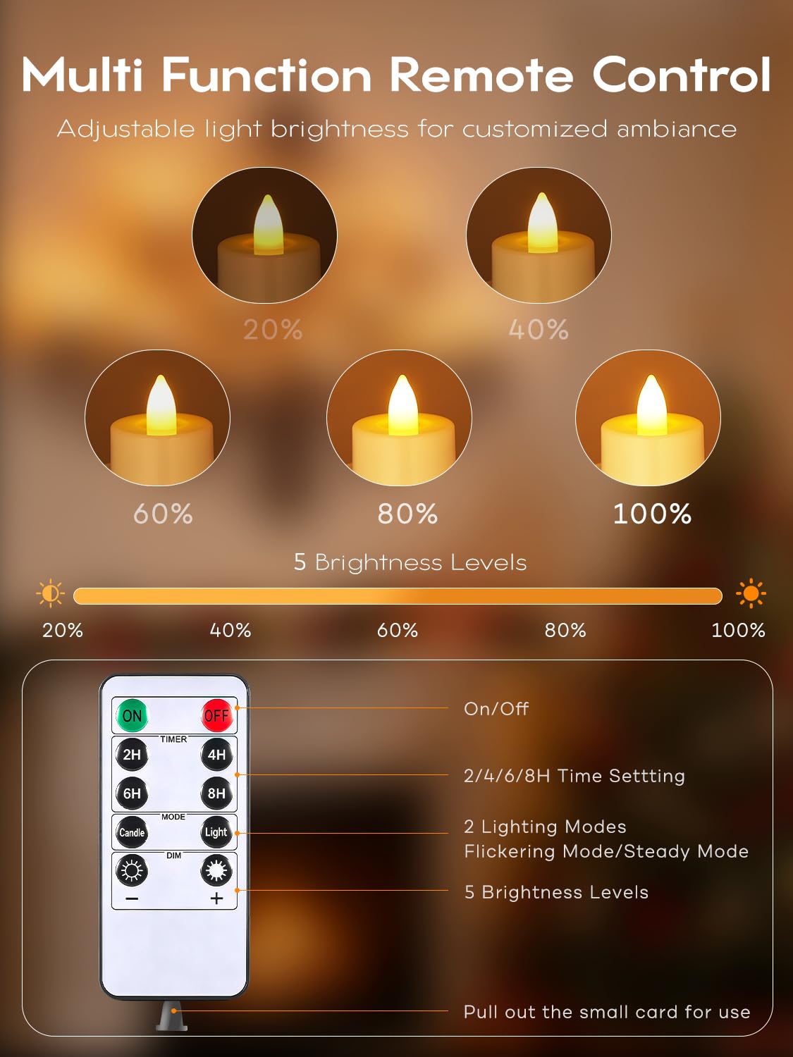 Candele LED Ricaricabili Con Telecomando, 12 Pezzi Candele Tea Light Finte