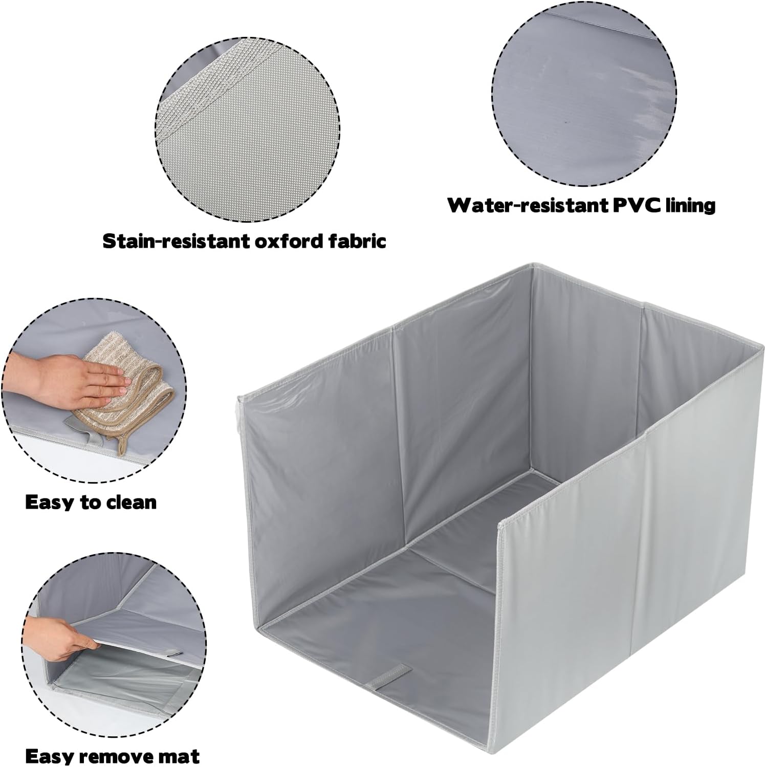 COODHI 28" L×20" W×17" H Cat Litter Box Enclosure Splash Guard with Removable Mat All-in-One Litter Box Splash Guard for Large Litter Pan High Sided Litter Box Shield for Keeping Litter Off Floor
