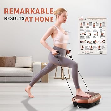 Eilison Full Body Vibration Plate Workout Poster - Comprehensive Vibration Plate Exercise Machine Chart Workout Poster with Training Suggestions & Detailed Instructions in Convenient Work-out Chart (B)