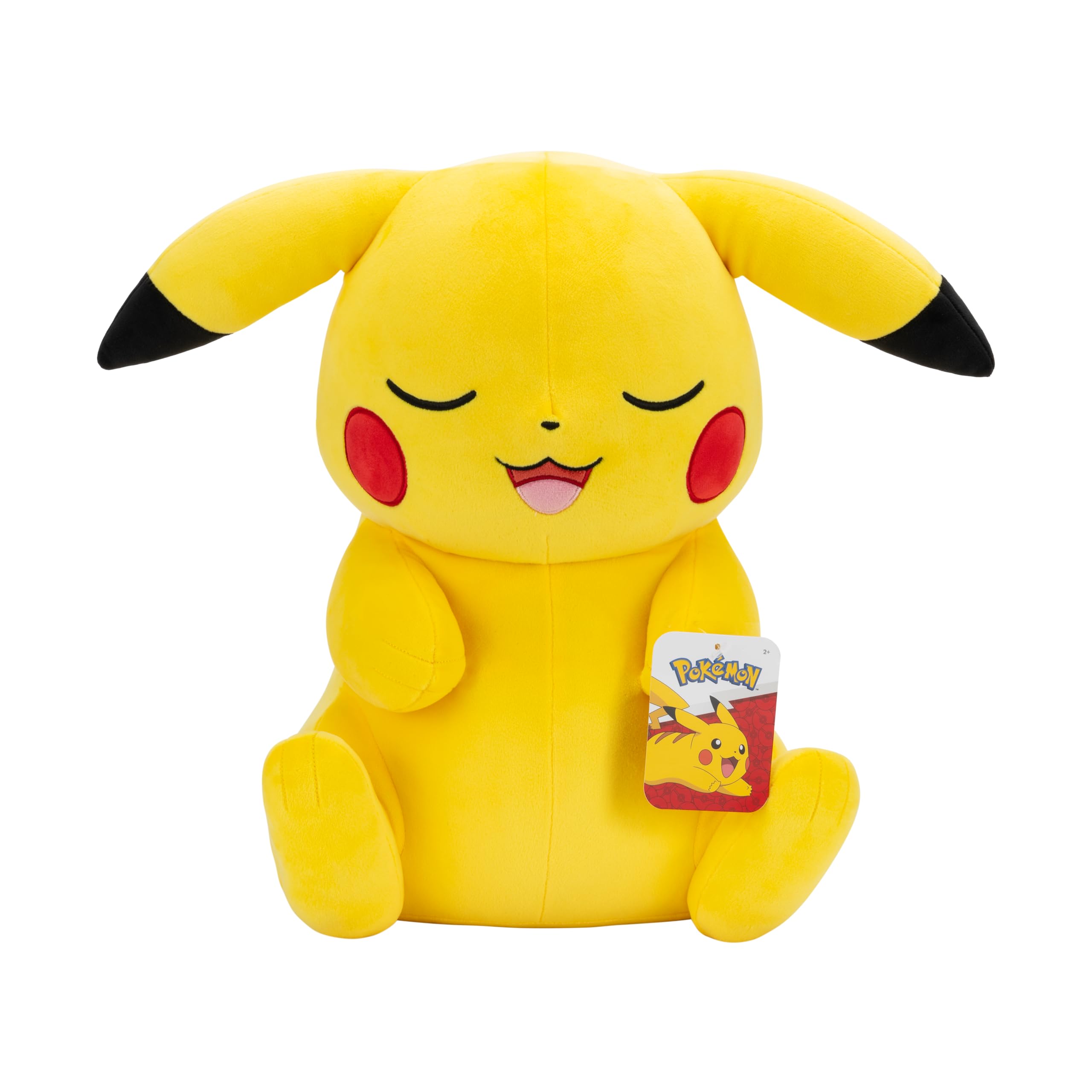Pokémon Pikachu de felpa dormida de 45 cm - amarillo/rojo - juguete oficial de Pokémon para niños de 2 años y 3