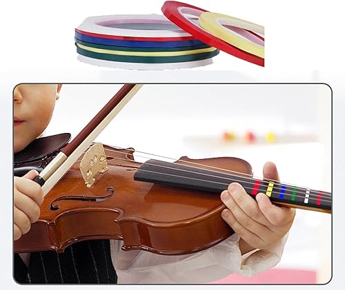 Miniatura 5 de 7 rollos de cintas para diapasón de violín, calcomanías de guía de dedo para violín, posiciones de violonchelo de 216 pies, cinta para practicar