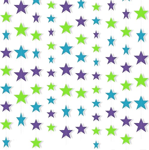 Miniatura 9 de Patelai Guirnalda de estrellas con purpurina 2026, decoración de graduación de 130 pies, pancarta colgante de estrella para fiesta, cumpleaños