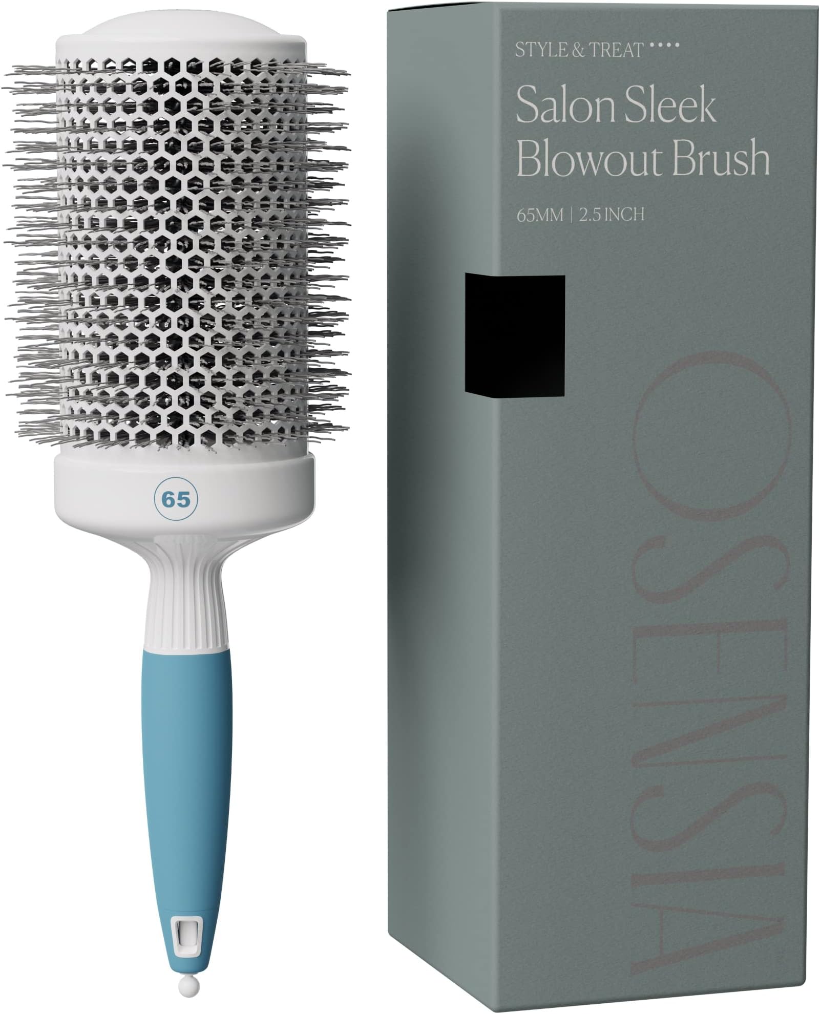 Extra Large Round Hair Brush - Ceramic Round Brush for Precise Styling and Perfect Blowout - Ionic Barrel Brush Lightweight Round Brushes for Blow Drying - Blow Dry Hair Brush(65mm)(not electrical)