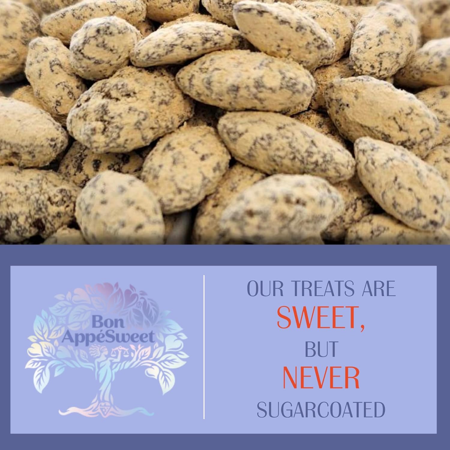 Bon Appesweet Date Sweetened Chocolate Covered Almond Protein Snacks - Better Than Milk Chocolate Covered | 3 Ounce (Pack of 5) | Zero Added Sugar, 54% Cacao, Plant Based, Dairy Free, and Guilt Free!