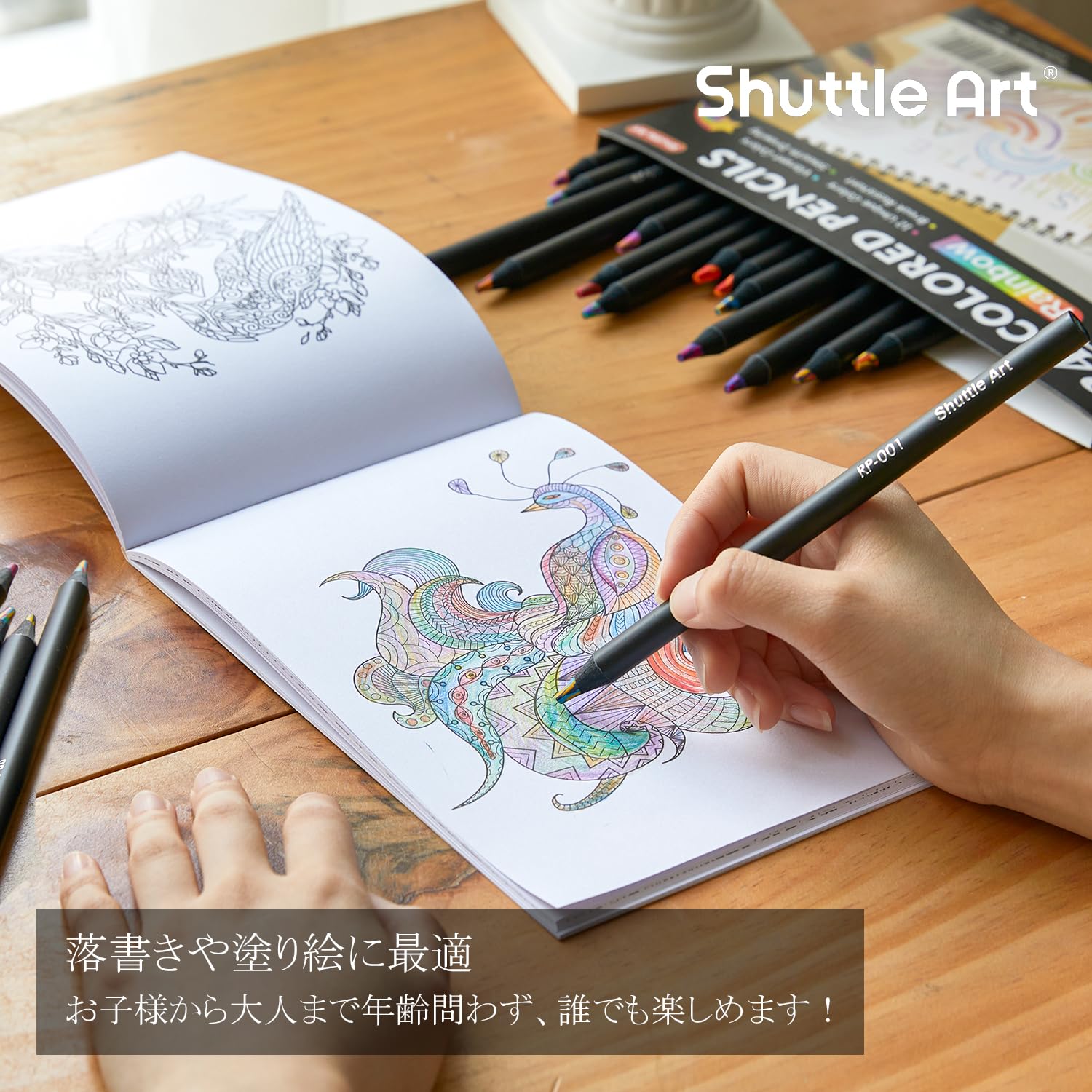 Amazon | Shuttle Art 虹色鉛筆 12色 24本セット カラフル レインボー