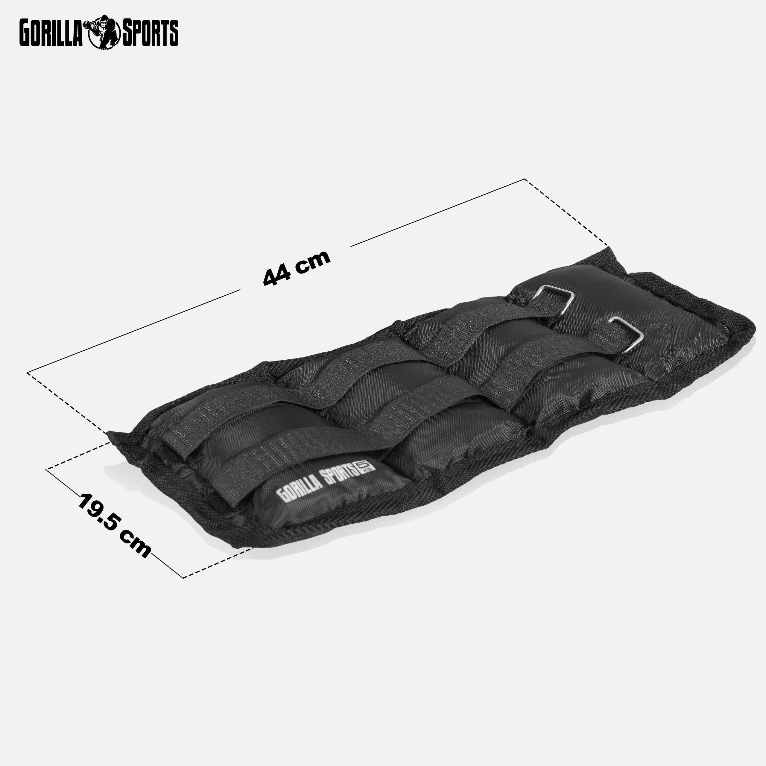 GORILLA SPORTS® Pesi per Polsi e Caviglie - Set di 2, Varianti di Peso:1-10kg, Poliestere - Polsiere Cavigliere, Pesi da Corsa, Fitness, Jogging, Palestra, Aerobica, Wrist Wraps, Facilmente Regolabile